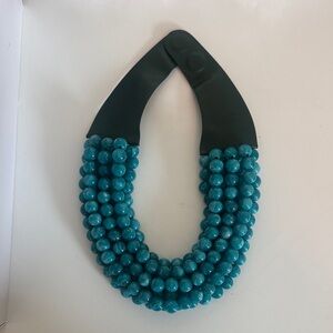 Teal Beaded Statement Necklace - Brand